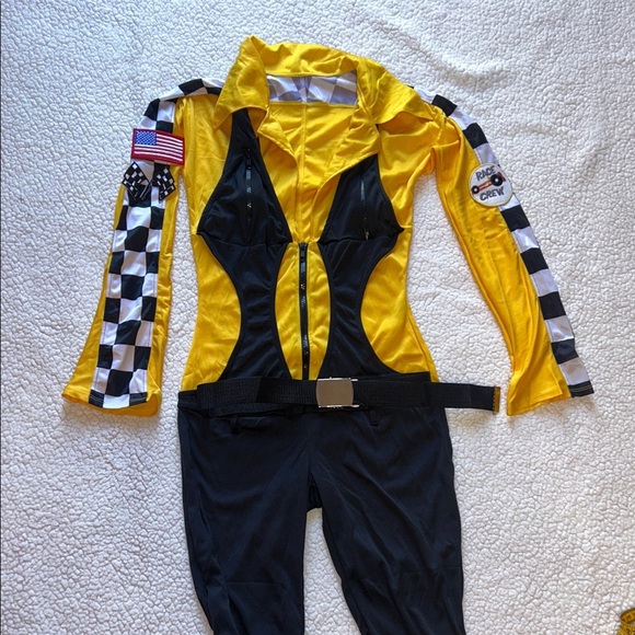 Leg Avenue Racing-Inspired Yellow and Black Jumpsuit - Picture 6 of 13